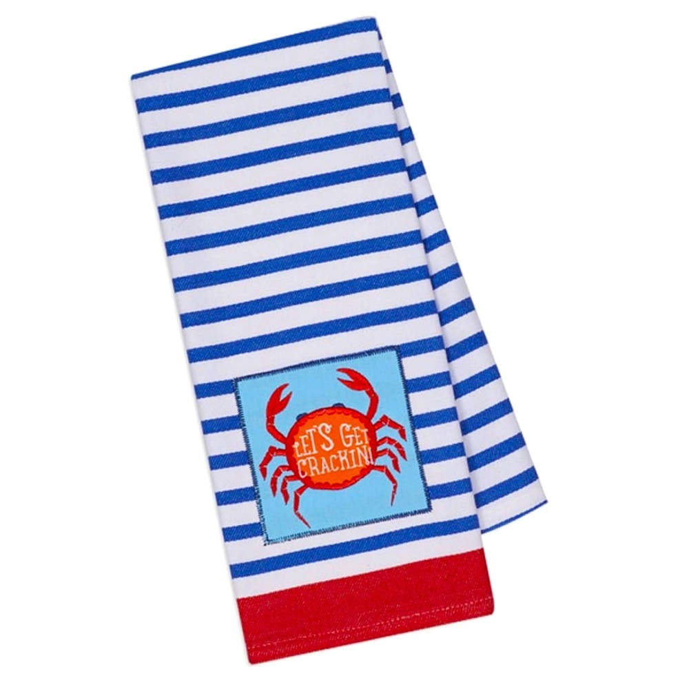Design Imports Lets Get Crackin Embellished Crab Dish Kitchen Towel